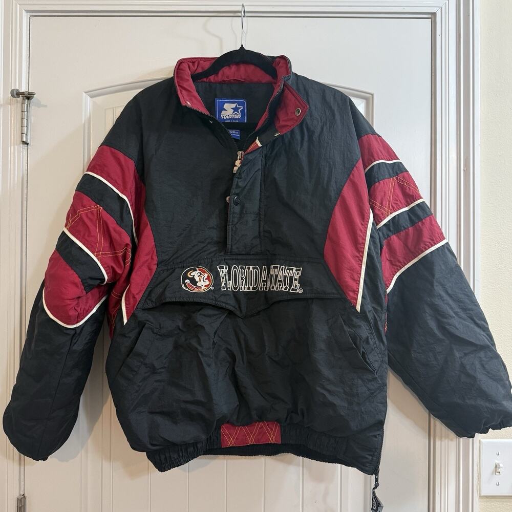 VINTAGE Florida Seminoles Puffer Starter Jacket Mens X-Large FSU 90s Pullover